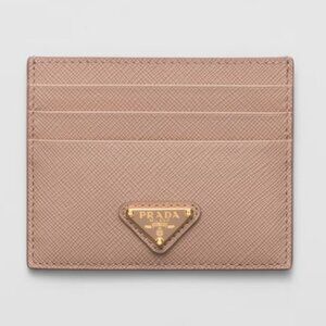 Genuine Prada Saffiano Saffiano Leather Card Holder in Powder Pink(CIPRIA) Color